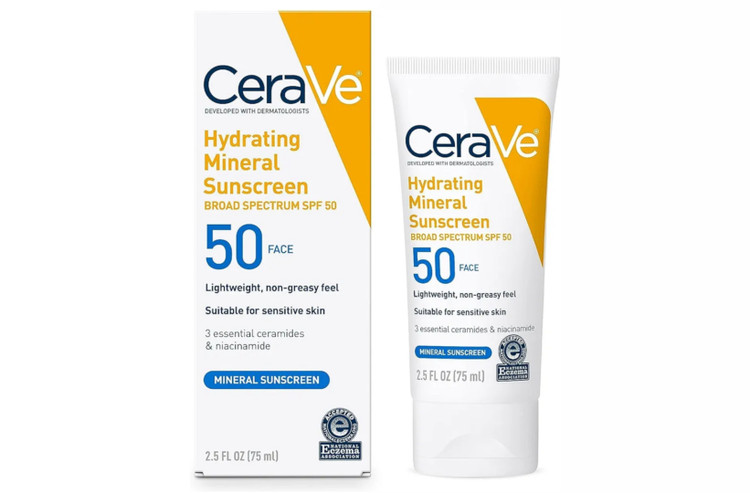 خرید و قیمت کرم ضد آفتاب آبرسان سراوی spf50 حجم ۷۵ میلی Cerave Hydrating Mineral Sunscreen Broad Spectrum SPF50 75ml