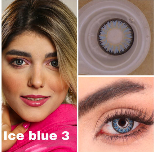 لنز کره ای یکساله نیوویژن پرو ice blue 3
